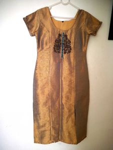 Elegant Gold Embroidered Kurta set designer