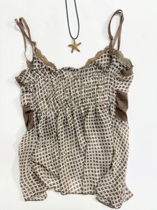 Vintage Gingham Lace Cami