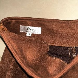 Brown Suede Mini Skirt