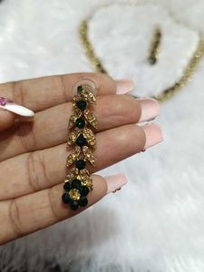 dark green ad jwellery set