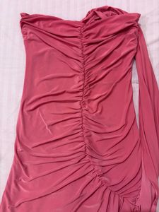 Hot Pink Backless Ruched Mini Dress 💖