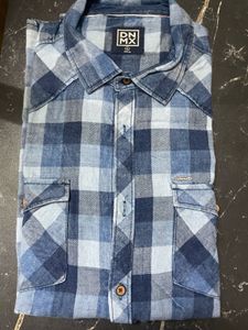 DNMX Blue Plaid Long Sleeve Shirt