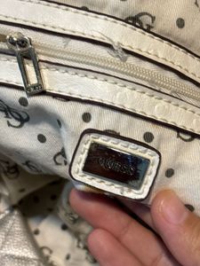 Guess White Satchel Handbag