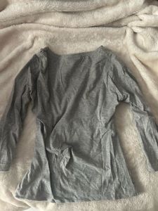 Comfortable Grey Long Sleeve Top