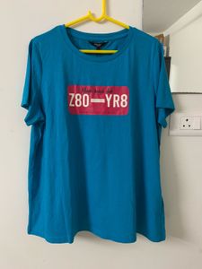 VeroModa Curve Tarquoise Graphic Oversize T-Shirt