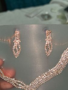 Sparkling Rhinestone Necklace and Earring Set