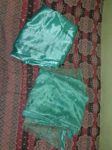 Teal Silk Dress Material