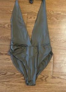 Boohoo Olive Green Strapless Top