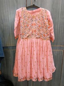 Elegant Pink Embroidered Kurta garara