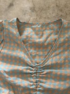 Chic Ruched Checkered Top