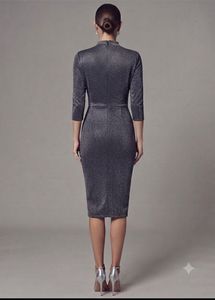 Sparkly V-Neck Midi Dress