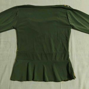 🆕 Olive Green with Gold Crop Top