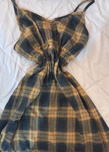 Plaid Spaghetti Strap cottagecore Dress