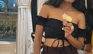 Black Off-Shoulder Crop Top