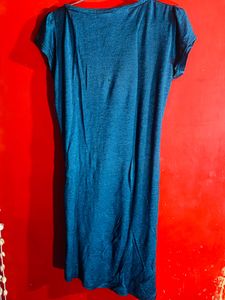 party wear Teal Dress with Button Detail