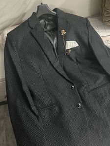 Men's Black Textured Blazer