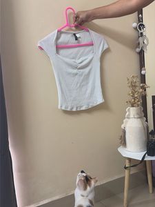 Striped Square Neck Crop Top