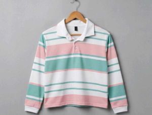 Striped Long Sleeve Polo Shirt