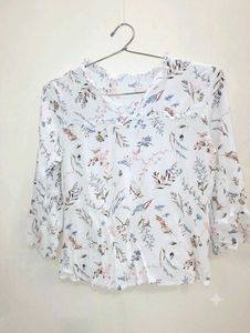 Floral Print Bell Sleeve Top