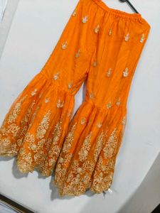Embellished Orange Kurta and gharara
