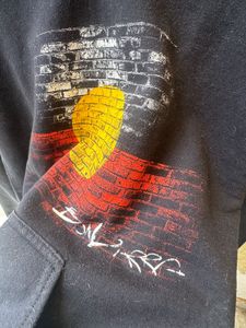 Gildan Black Hoodie with Indigenous Art Print