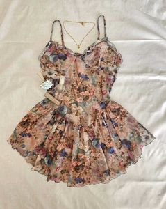 meshed Print Mini Dress