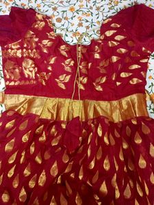 Attractive Red Ethnic Gown