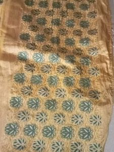 Yellow Embroidered Saree