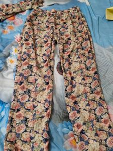 Floral Print pink anarkali suit with pant plazoSet