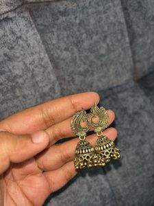 Exquisite Peacock Design Jhumka Earrings