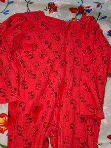 Red Printed Boys' Onesie
