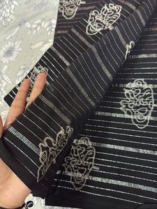 Block Print With Lurex Work