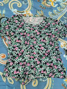 Floral Print Tie-Front Top