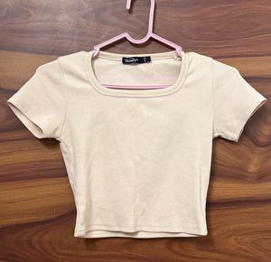 Ribbed Square Neck Cropped Top