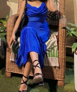 Royal Blue Cowl Neck Maxi Dress