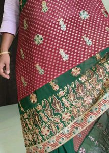 Embroidered Silk Blend Saree