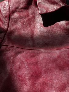 Blood Red Leather Blazer
