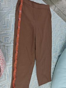 Women's Brown Cropped Wide-Leg Pants