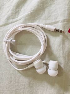 White Wired Earphones with Mic