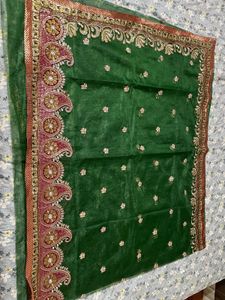 Elegant Green saree fully light weight
