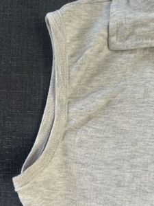 Sleeveless Grey Polo Top