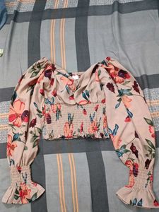 Floral Smocked Crop Top