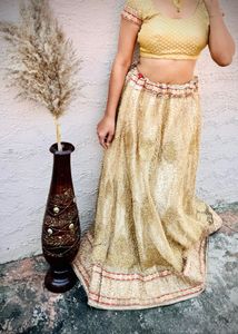Gold Embroidered Lehenga Choli Set