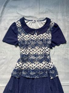 Blue Lace Detail Dress