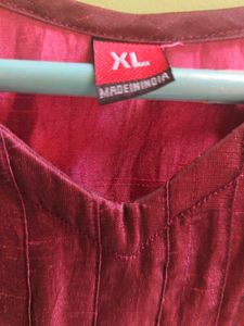 Stylish Maroon Asymmetrical Kurta Dress