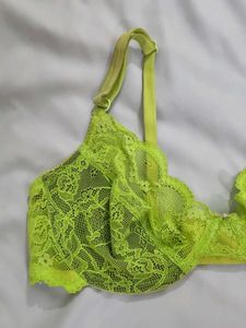 Neon Green Lace Bra
