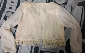 Crocheted Floral Embellished Top
