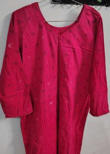 red Kurta  cottan Set with Trousers