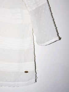 Sheer White Puff Sleeve Blouse
