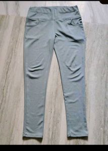 beautiful silver slim fit pant for women